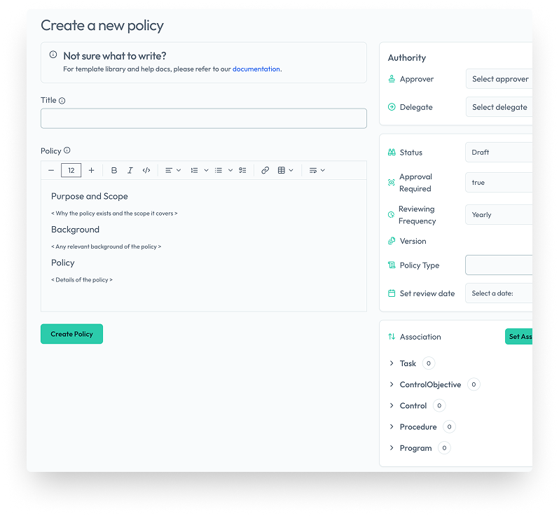 Create Policies